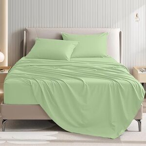 Sage Green Bed Sheet Set - Smooth Breathable Home Bedding